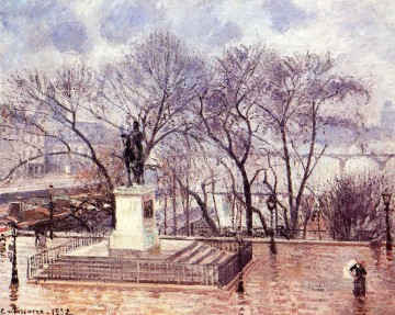 カミーユ・ピサロ Painting - ポンヌフ広場の高くなったテラス アンリ 4 世 午後の雨 1902 カミーユ ピサロ